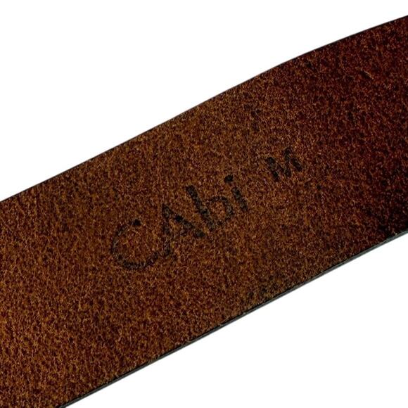 CAbi Floral Filigree Statement Buckle Leather Belt Tan Brown Size M Boho Western main image 10